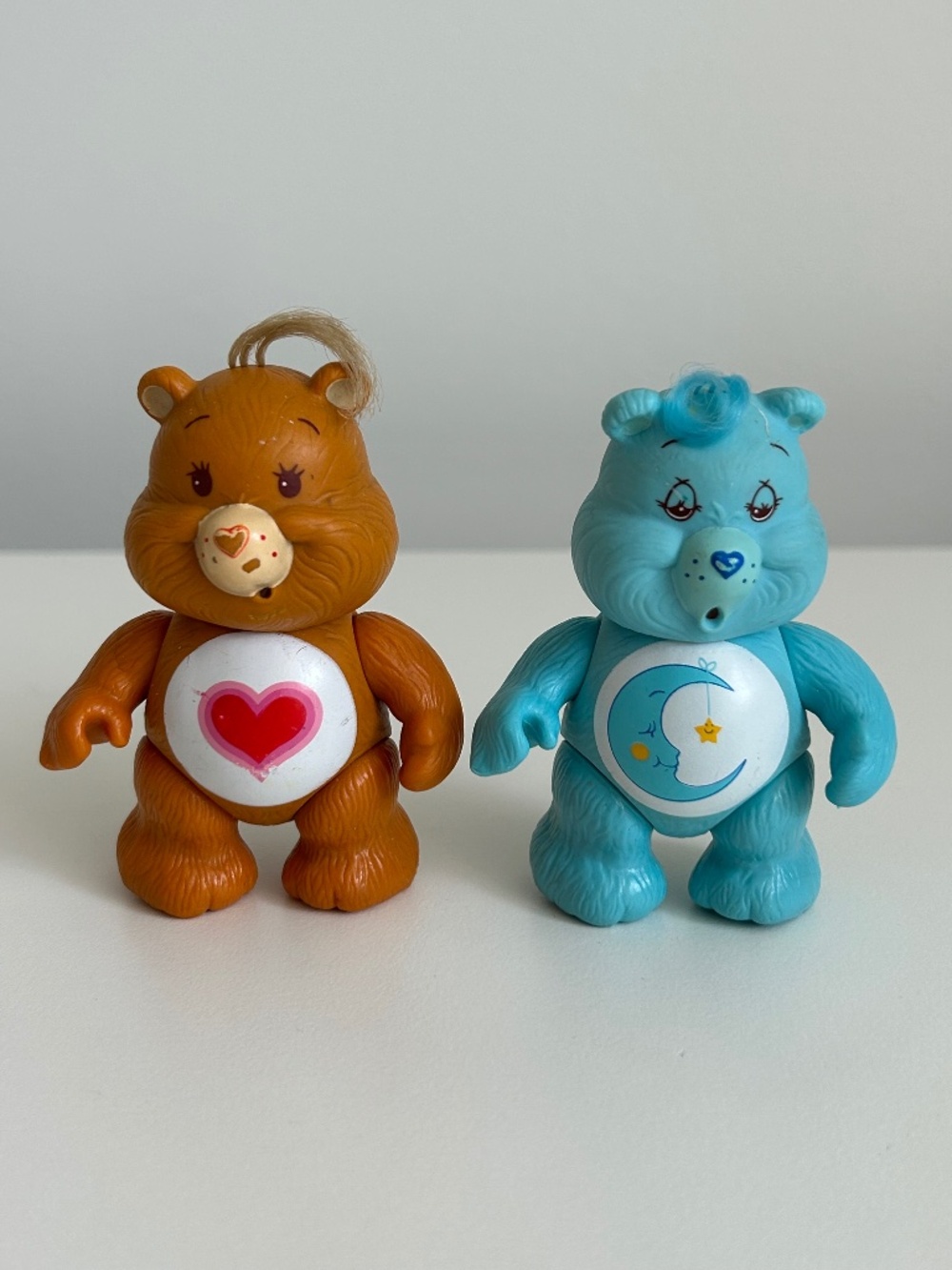 Vintage 80s Kenner Poseable Care Bears Bedtime Bear Tenderheart Bear PVC (oa2)